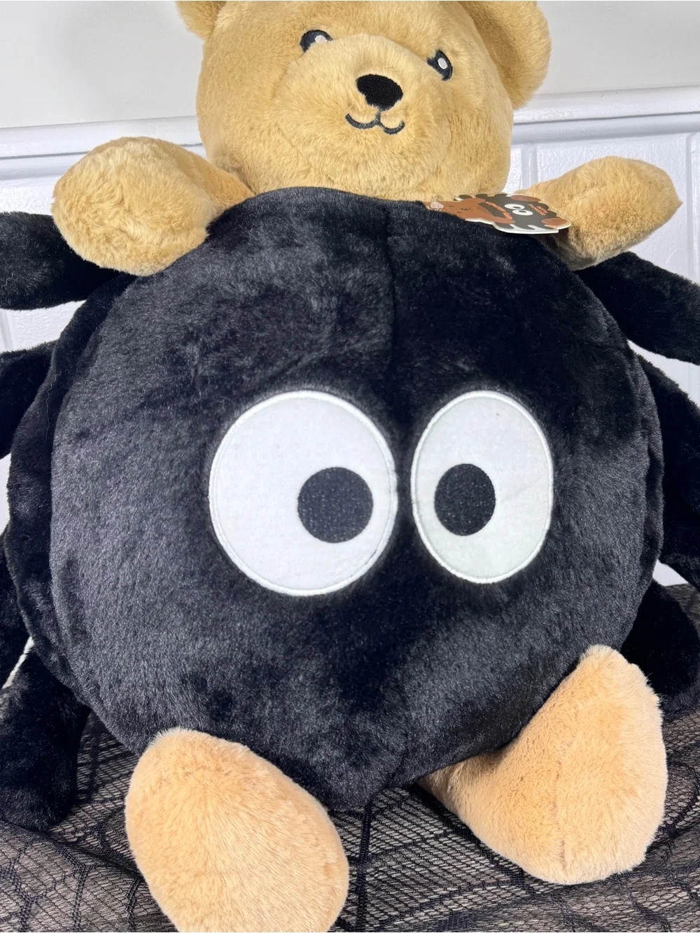 NEW Teddy Bear Spider Halloween Pillow Plush 27
